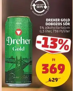 PENNY Dreher Gold Dobozos Sör ajánlat