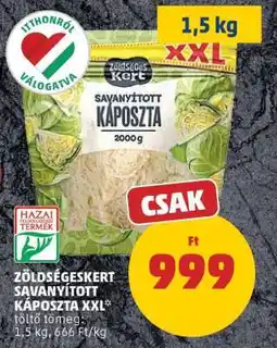 PENNY ZÖLDSÉGESKERT SAVANYÍTOTT KÁPOSZTA XXL ajánlat