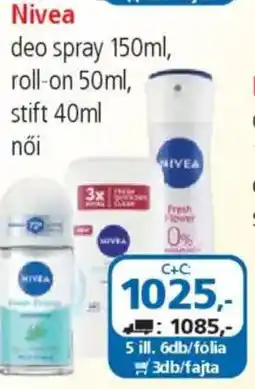 ÁRKLUB Nivea deo spray, roll-on, stift ajánlat