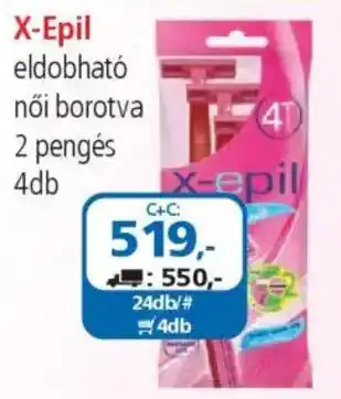 ÁRKLUB X-Epil eldobható női borotva ajánlat