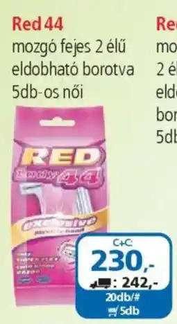 ÁRKLUB Red 44 mozgó fejes 2 élű eldobható borotva ajánlat