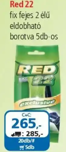 ÁRKLUB Red 22 fix fejes 2 élű eldobható borotva ajánlat