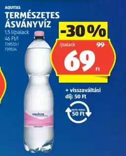 ALDI Aquitas természetes ásványvíz ajánlat