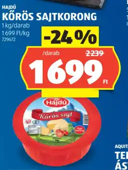 ALDI Hajdú Kőrös sajtkorong ajánlat