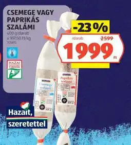 ALDI Csemege- vagy Paprikás Szalámi ajánlat