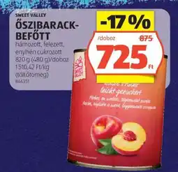ALDI SWEET VALLEY Őszibarack-befőtt ajánlat