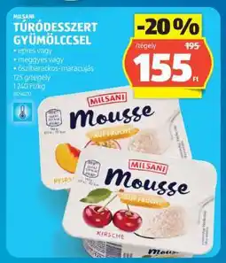 ALDI Milsani Túródesszert Gyümölccsel ajánlat
