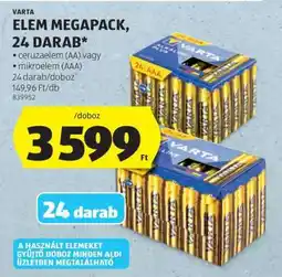 ALDI VARTA Elem Megapack, 24 darab ajánlat