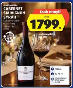 ALDI CABERNET SAUVIGNON SYRAH ajánlat