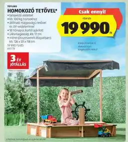 ALDI TOYLINO HOMOKOZÓ TETŐVEL ajánlat