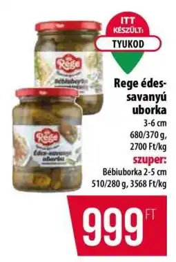 Coop Rege édes-savanyú uborka ajánlat