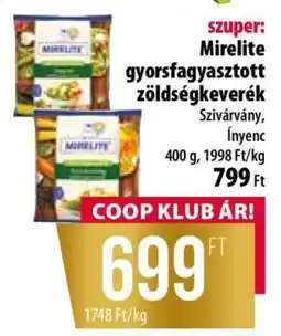 Coop Mirelite gyorsfagyasztott zöldségkeverék ajánlat