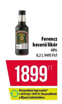 Coop Ferencz keserű likőr ajánlat