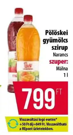 Coop Pölöskei gyümölcs szirup ajánlat