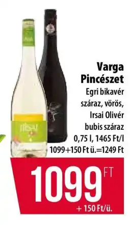 Coop Varga Pincészet Egri bikavér, Irsai Olivér ajánlat