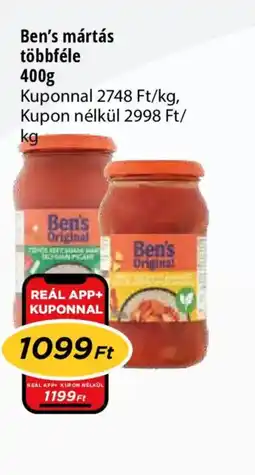 Real Ben's mártás ajánlat