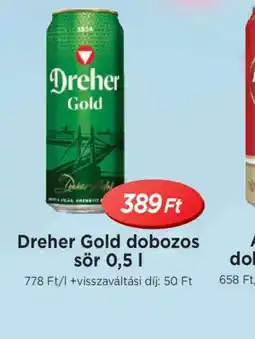 Real Dreher Gold dobozos sör ajánlat
