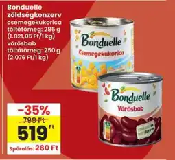 Interspar Bonduelle zöldségkonzerv ajánlat