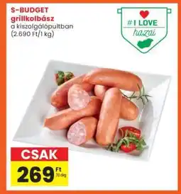 Interspar S-BUDGET grillkolbász ajánlat