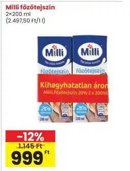 Interspar MILLI Főzőtejszín ajánlat