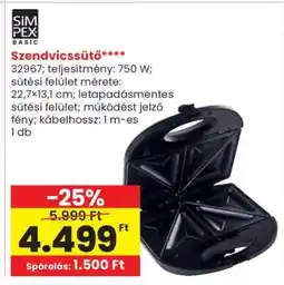Spar Szendvicssütő ajánlat