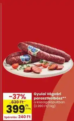Spar Gyulai Végvári parasztkolbász ajánlat