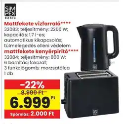 Spar Mattfekete vízforraló ajánlat
