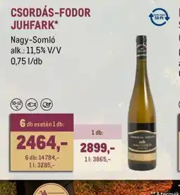 Metro CSORDÁS-FODOR JUHFARK ajánlat