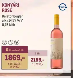 Metro KONYÁRI ROSÉ ajánlat