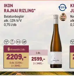 Metro IKON RAJNAI RIZLING ajánlat