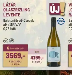 Metro LÁZÁR OLASZRIZLING LEVENTE ajánlat
