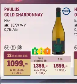 Metro PAULUS GOLD CHARDONNAY ajánlat