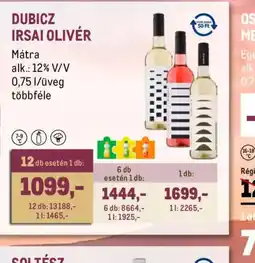 Metro DUBICZ IRSAI OLIVÉR ajánlat