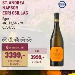 Metro ST. ANDREA NAPBOR EGRI CSILLAG ajánlat