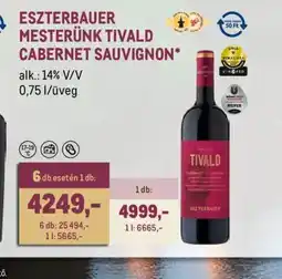 Metro ESZTERBAUER MESTERÜNK TIVALD CABERNET SAUVIGNON ajánlat