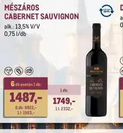 Metro MÉSZÁROS CABERNET SAUVIGNON ajánlat