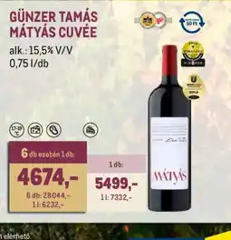 Metro GÜNZER TAMÁS MÁTYÁS CUVÉE ajánlat
