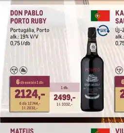 Metro DON PABLO PORTO RUBY ajánlat