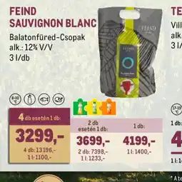 Metro FEIND SAUVIGNON BLANC ajánlat