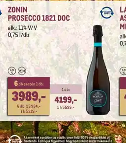Metro ZONIN PROSECCO 1821 DOC ajánlat
