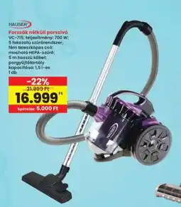 Interspar Porzsák nélküli porszívó ajánlat