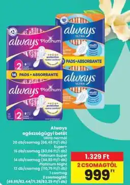 Interspar ALWAYS EGÉSZSÉGÜGYI BETÉT ajánlat