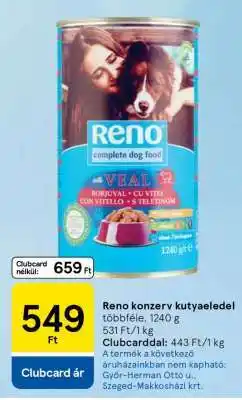 Tesco Reno konzerv kutyaeledel ajánlat