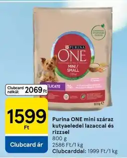 Tesco Purina ONE mini száraz kutyaeledel lazaccal és rizzsel ajánlat
