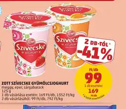 PENNY ZOTT SZÍVECSKE GYÜMÖLCSJOGHURT ajánlat