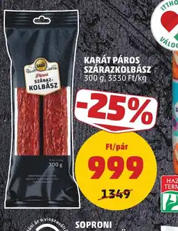 PENNY KARÁT PÁROS SZÁRAZKOLBÁSZ ajánlat