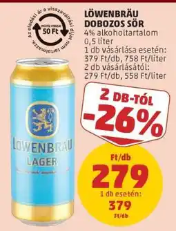 PENNY Löwenbräu Dobozos Sör ajánlat