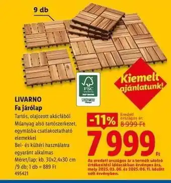 LIVARNO Fa járólap