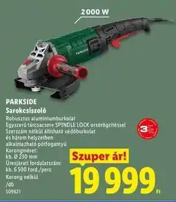 Lidl PARKSIDE Sarokcsiszoló ajánlat