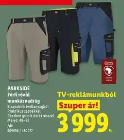 Lidl PARKSIDE Férfi rövid munkásnadrág ajánlat